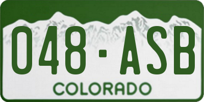 CO license plate 048ASB