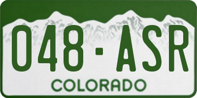 CO license plate 048ASR