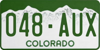 CO license plate 048AUX