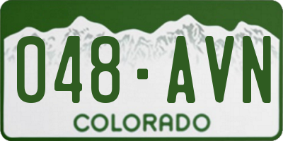 CO license plate 048AVN