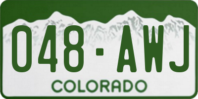 CO license plate 048AWJ