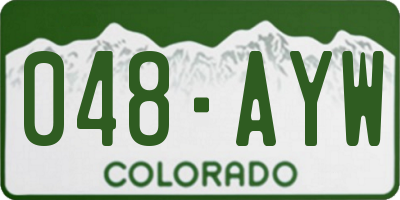 CO license plate 048AYW