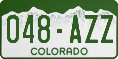 CO license plate 048AZZ