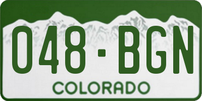 CO license plate 048BGN
