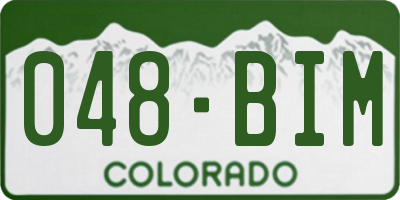 CO license plate 048BIM