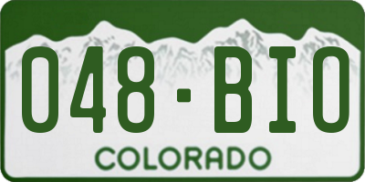 CO license plate 048BIO