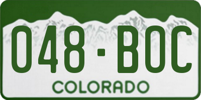CO license plate 048BOC