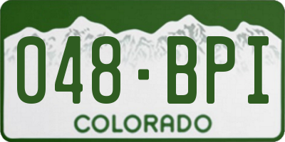 CO license plate 048BPI