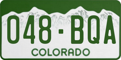 CO license plate 048BQA