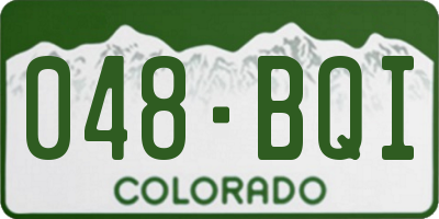 CO license plate 048BQI