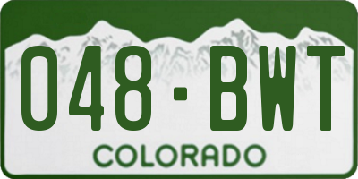 CO license plate 048BWT