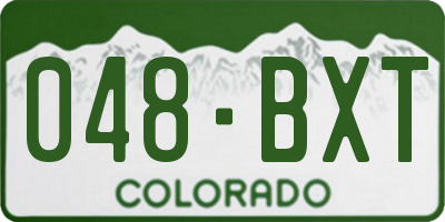 CO license plate 048BXT