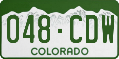 CO license plate 048CDW