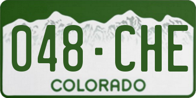 CO license plate 048CHE