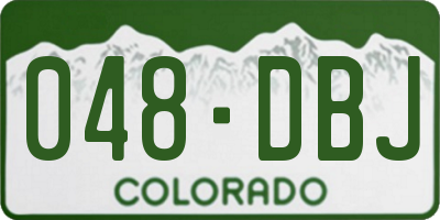 CO license plate 048DBJ