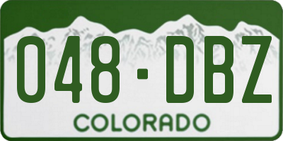 CO license plate 048DBZ