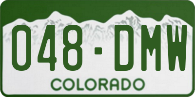CO license plate 048DMW
