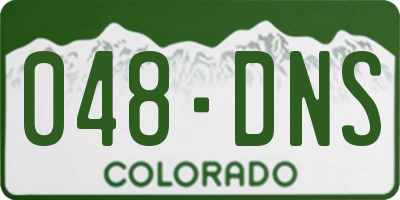 CO license plate 048DNS