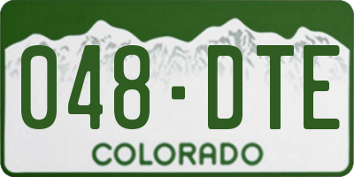 CO license plate 048DTE