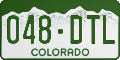 CO license plate 048DTL