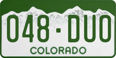 CO license plate 048DUO