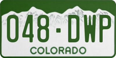 CO license plate 048DWP