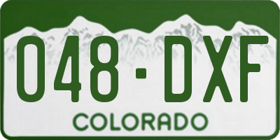 CO license plate 048DXF