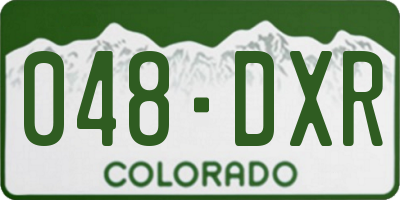 CO license plate 048DXR