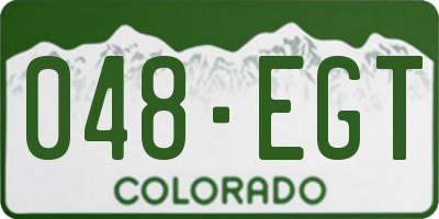 CO license plate 048EGT