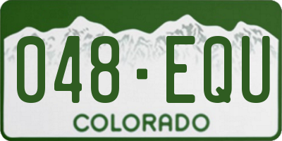 CO license plate 048EQU