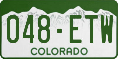 CO license plate 048ETW