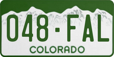 CO license plate 048FAL