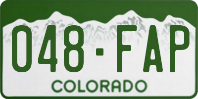 CO license plate 048FAP
