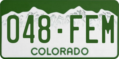 CO license plate 048FEM