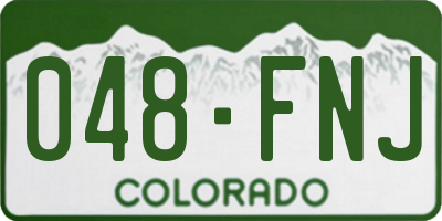 CO license plate 048FNJ