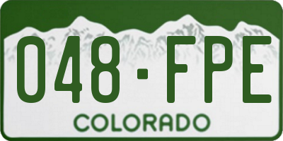 CO license plate 048FPE