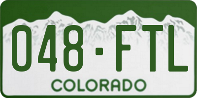 CO license plate 048FTL