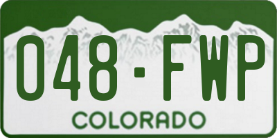 CO license plate 048FWP