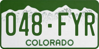 CO license plate 048FYR