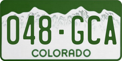 CO license plate 048GCA