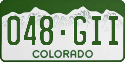 CO license plate 048GII