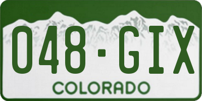 CO license plate 048GIX