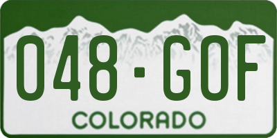 CO license plate 048GOF