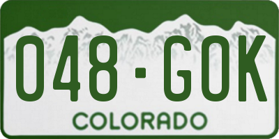 CO license plate 048GOK