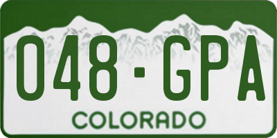 CO license plate 048GPA