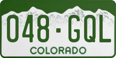 CO license plate 048GQL