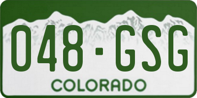CO license plate 048GSG