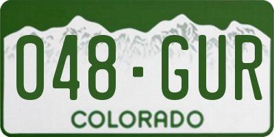 CO license plate 048GUR
