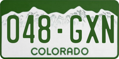 CO license plate 048GXN