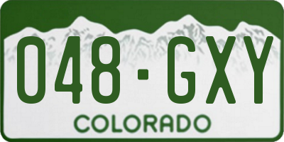 CO license plate 048GXY
